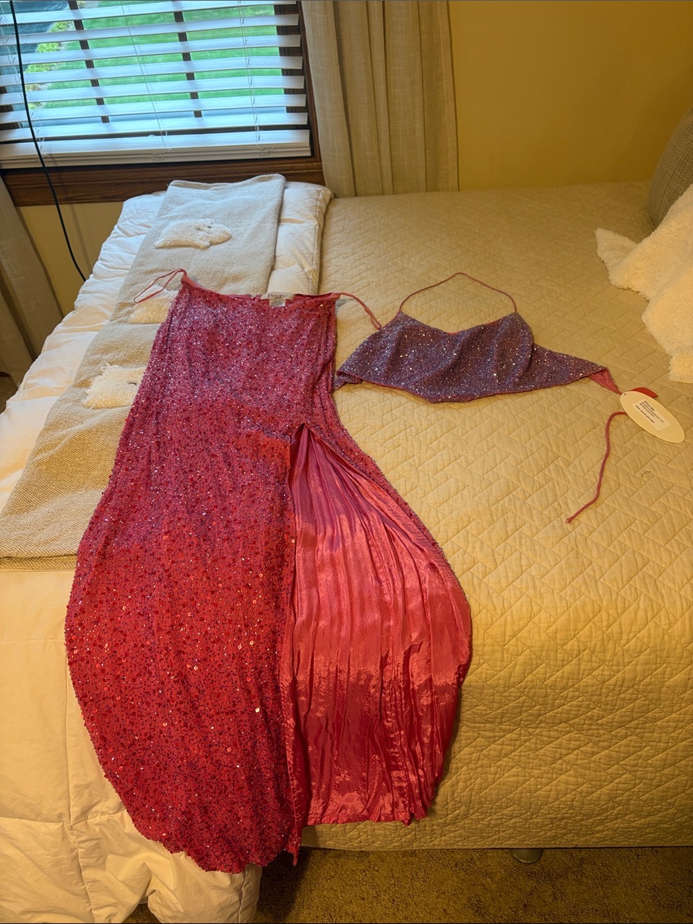 Panoply Sparkling Fuchsia Two-Piece Prom Dress